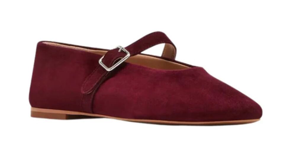 Steve Madden Women's Dreaming Burgundy Suede Mary Jane Flats Size 10M